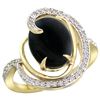 Image 1 : Natural 2.54 ctw onyx & Diamond Engagement Ring 14K Yellow Gold - REF-65G8M