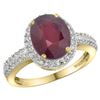 Image 1 : Natural 2.56 ctw Ruby & Diamond Engagement Ring 10K Yellow Gold - REF-37W6K