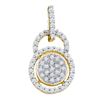 Image 1 : 0.20 CTW Diamond Circle Cluster Pendant 10KT Yellow Gold - REF-19W4K