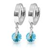 Genuine 2 ctw Blue Topaz Earrings Jewelry 14KT White Gold - REF-25W9Y