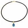 Genuine 4.7 ctw Blue Topaz Necklace Jewelry 14KT White Gold - REF-32R3P