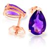 Genuine 3.15 ctw Amethyst Earrings Jewelry 14KT Rose Gold - REF-21N2R