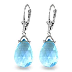 Genuine 10.20 ctw Blue Topaz Earrings Jewelry 14KT White Gold - REF-28Z9N