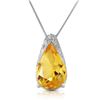 Genuine 5 ctw Citrine Necklace Jewelry 14KT White Gold - REF-27W2Y