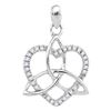 0.10 CTW Diamond Heart Love Pendant 10KT White Gold - REF-10W5K
