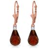 Image 1 : Genuine 4.6 ctw Garnet & Diamond Earrings Jewelry 14KT Rose Gold - REF-30M2T