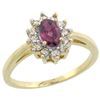 Image 1 : Natural 0.67 ctw Rhodolite & Diamond Engagement Ring 10K Yellow Gold - REF-39Y2X