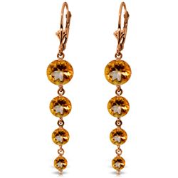 Genuine 7.8 ctw Citrine Earrings Jewelry 14KT Rose Gold - REF-46X3M