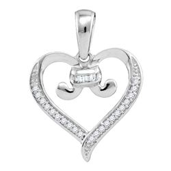 0.08 CTW Diamond Bound Tied Heart Love Pendant 10KT White Gold - REF-11M2H