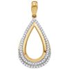 Image 1 : 0.15 CTW Diamond Teardrop Cutout Pendant 10KT Yellow Gold - REF-19X4Y