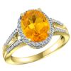 Image 1 : Natural 2.72 ctw citrine & Diamond Engagement Ring 10K Yellow Gold - REF-45N3G