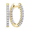 Image 1 : 0.25 CTW Diamond Hoop Earrings 10KT Yellow Gold - REF-37Y5X