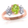 Image 1 : Genuine 0.97 ctw Peridot & Diamond Ring Jewelry 14KT Rose Gold - REF-59F2Z