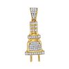 Image 1 : 0.20 CTW Mens Diamond Power Plug Charm Pendant 10KT Yellow Gold - REF-16N4F