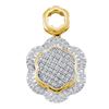 Image 1 : 0.25 CTW Diamond Hexagon Cluster Pendant 10KT Yellow Gold - REF-24W2K