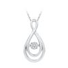 Image 1 : 0.05 CTW Diamond Solitaire Moving Twinkle Teardrop Pendant 10KT White Gold - REF-13N4F