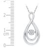 Image 2 : 0.05 CTW Diamond Solitaire Moving Twinkle Teardrop Pendant 10KT White Gold - REF-13N4F