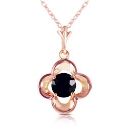 Genuine 0.50 ctw Black Diamond Necklace Jewelry 14KT Rose Gold - REF-51X5M