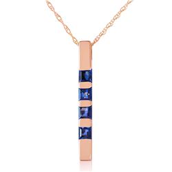 Genuine 0.35 ctw Sapphire Necklace Jewelry 14KT Rose Gold - REF-27Y5F