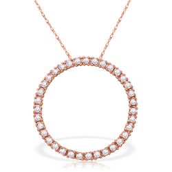 Genuine 0.52 ctw Diamond Anniversary Necklace Jewelry 14KT Rose Gold - REF-70F4Z