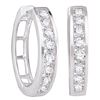 Image 1 : 0.50 CTWDiamond Hoop Earrings 14KT White Gold - REF-56X2Y