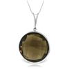 Genuine 17 ctw Smoky Quartz Necklace Jewelry 14KT White Gold - REF-39T4A