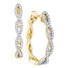 Image 1 : 0.50 CTWDiamond Hoop Earrings 10KT Yellow Gold - REF-49N5F