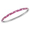 Image 1 : 3.34 CTW Ruby Diamond Double Row Bangle Bracelet 18KT White Gold - REF-232K4W