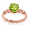 Image 1 : Genuine 1.15 ctw Peridot Ring Jewelry 14KT Rose Gold - REF-51A4K