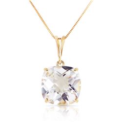 Genuine 3.6 ctw White Topaz Necklace Jewelry 14KT Yellow Gold - REF-28N9R