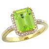 Image 1 : Natural 2.63 ctw Peridot & Diamond Engagement Ring 10K Yellow Gold - REF-32W5K