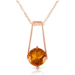 Genuine 1.45 ctw Citrine Necklace Jewelry 14KT Rose Gold - REF-23K8V