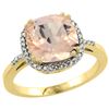 Image 1 : Natural 2.81 ctw Morganite & Diamond Engagement Ring 10K Yellow Gold - REF-59N7G