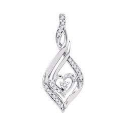 0.14 CTW Diamond Heart Spade Pendant 10KT White Gold - REF-14W9K