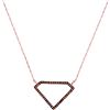 Image 1 : 0.12 CTW Red Color Diamond Gem Shape Fashion Necklace 10KT Rose Gold - REF-18M2H