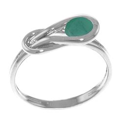 Genuine 0.65 ctw Emerald Ring Jewelry 14KT White Gold - REF-49F6Z