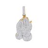 Image 1 : 1.15 CTW Mens Diamond Praying Hands Prayer Charm Pendant 10KT Yellow Gold - REF-57Y2X