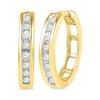 Image 1 : 0.20 CTW Diamond Hoop Earrings 10KT Yellow Gold - REF-24M2H