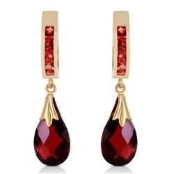 Genuine 6.85 ctw Garnet Earrings Jewelry 14KT Yellow Gold - REF-49T6A