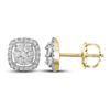 Image 1 : 0.38 CTW Diamond Cluster Earrings 14KT Yellow Gold - REF-41Y2X