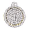 Image 1 : 0.33 CTW Pave-set Diamond Circle Cluster Pendant 10KT Yellow Gold - REF-22M4H