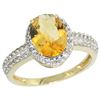 Image 1 : Natural 1.91 ctw Citrine & Diamond Engagement Ring 14K Yellow Gold - REF-41N3G