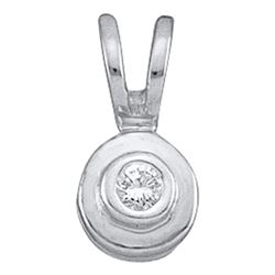 0.03 CTW Diamond Solitaire Circle Pendant 10KT White Gold - REF-3W7K