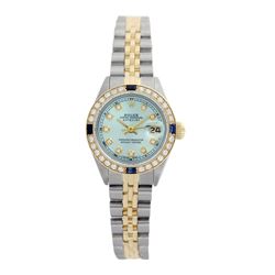 Rolex Pre-owned 26mm Womens Custom Ice Blue Two Tone - REF-530M3R