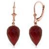 Image 1 : Genuine 26.1 ctw Ruby Earrings Jewelry 14KT Rose Gold - REF-37W8Y