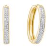 Image 1 : 0.25 CTW Diamond Hoop Earrings 10KT Yellow Gold - REF-26H9M