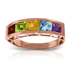 Genuine 2.25 ctw Multi-gemstones Ring Jewelry 14KT Rose Gold - REF-54Y2F