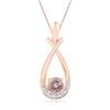 Image 1 : 0.42 CTW Created Morganite Solitaire Diamond Teardrop Pendant 10KT Rose Gold - REF-22M4H