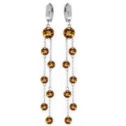 Genuine 9.02 ctw Citrine Earrings Jewelry 14KT White Gold - REF-101T2A