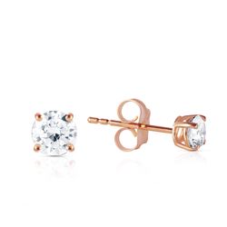 Genuine 0.40 ctw Diamond Anniversary Earrings Jewelry 14KT Rose Gold - REF-102A9K